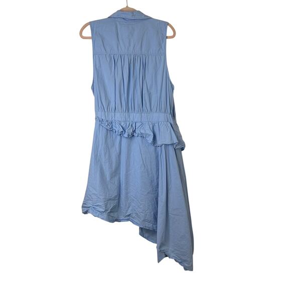 20W Maeve Anthropologie Asymmetrical Powder Blue Dress Minimalist Chic Feminine - Picture 7 of 15